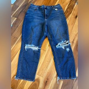 American Eagle distressed Curvy mom jeans